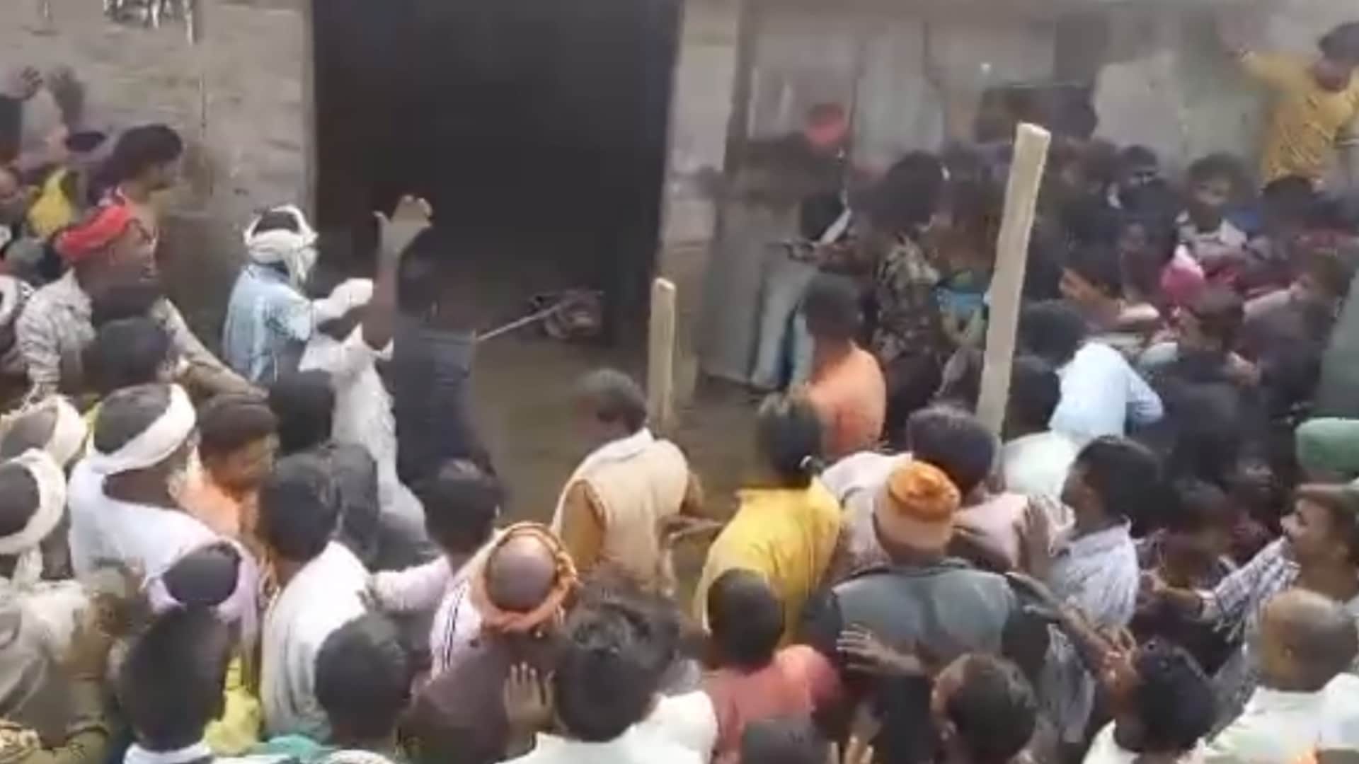 A crocodile reached in a house in Nanpara in Bahraich.