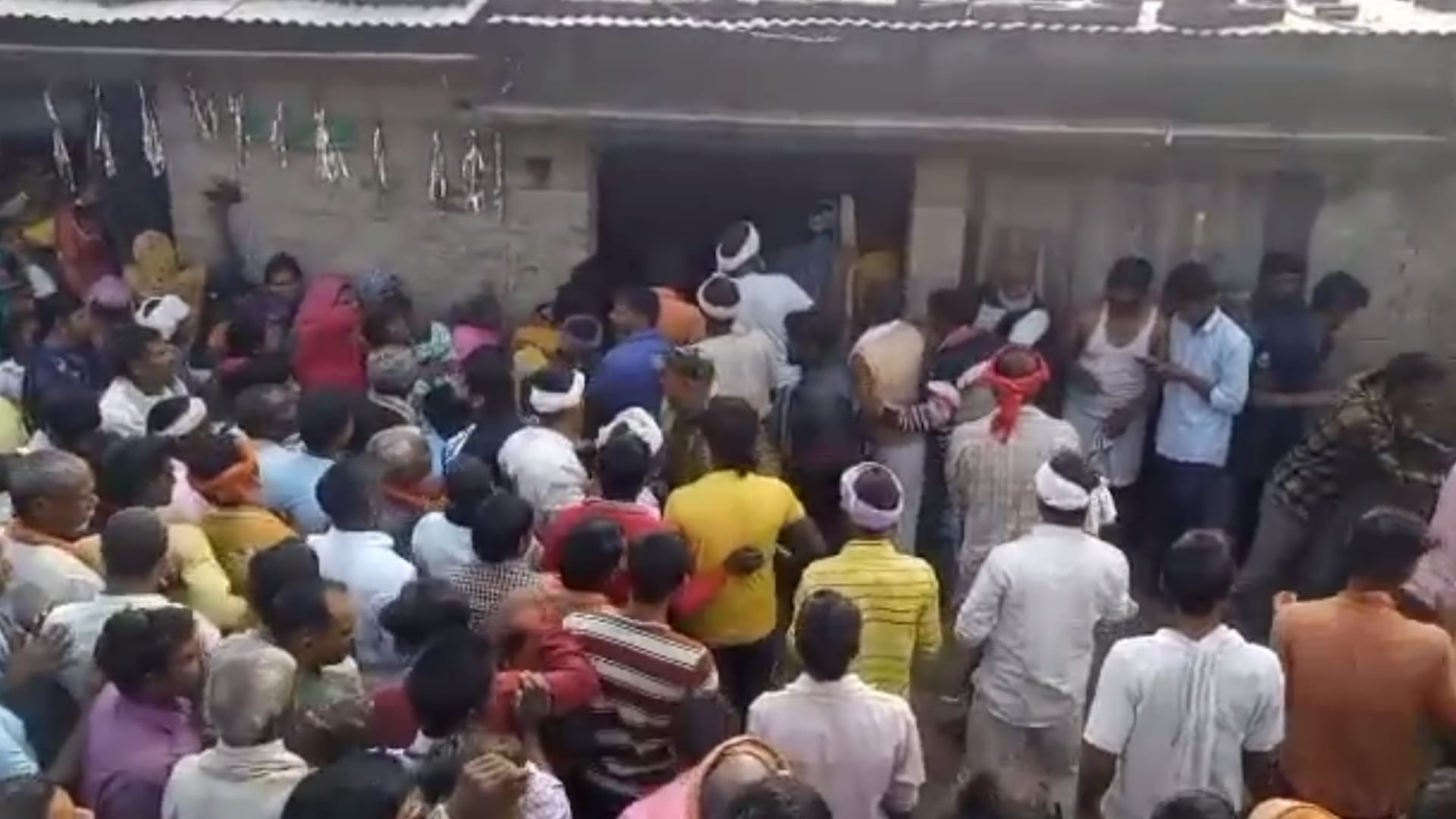 A crocodile reached in a house in Nanpara in Bahraich.