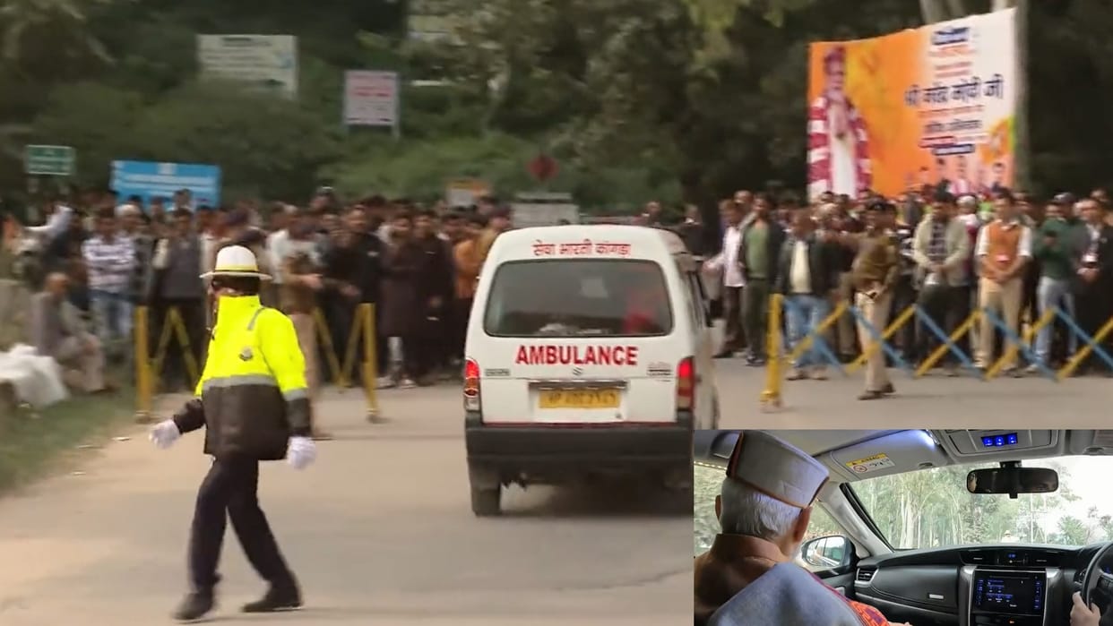 himachal election 2022 PM Narendra Modi halt convoy to give way to ambulance in Kangra Himachal Pradesh