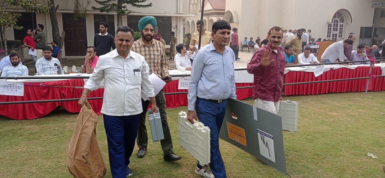Polling parties left with election bags amid tight security