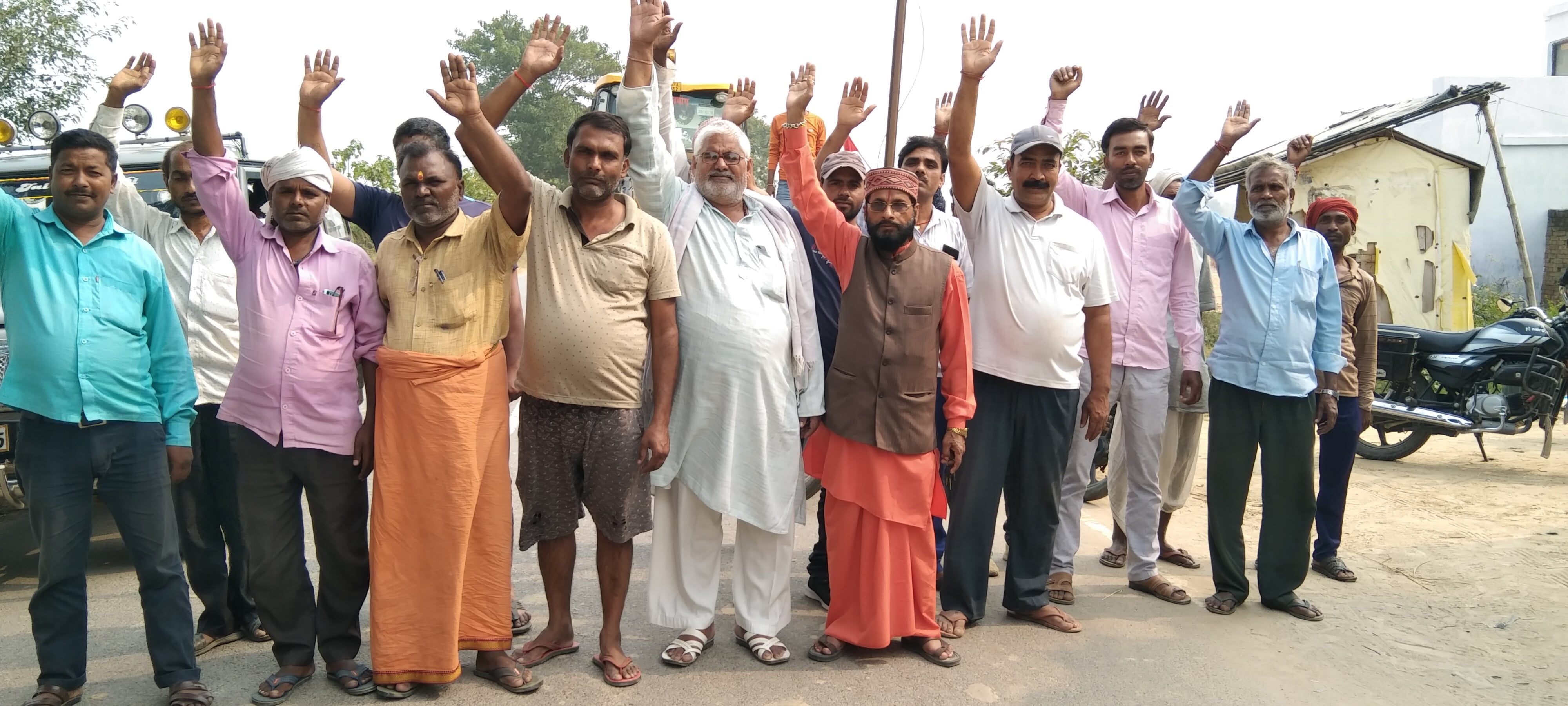 People demonstrated to run roadways bus