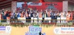सुजानपुर में आयोजित जनसभा के दौरान प्रधानमंत्री नरेंद्र मोदी, केंद्रीय मंत्री अनुराग, पूर्व मुख