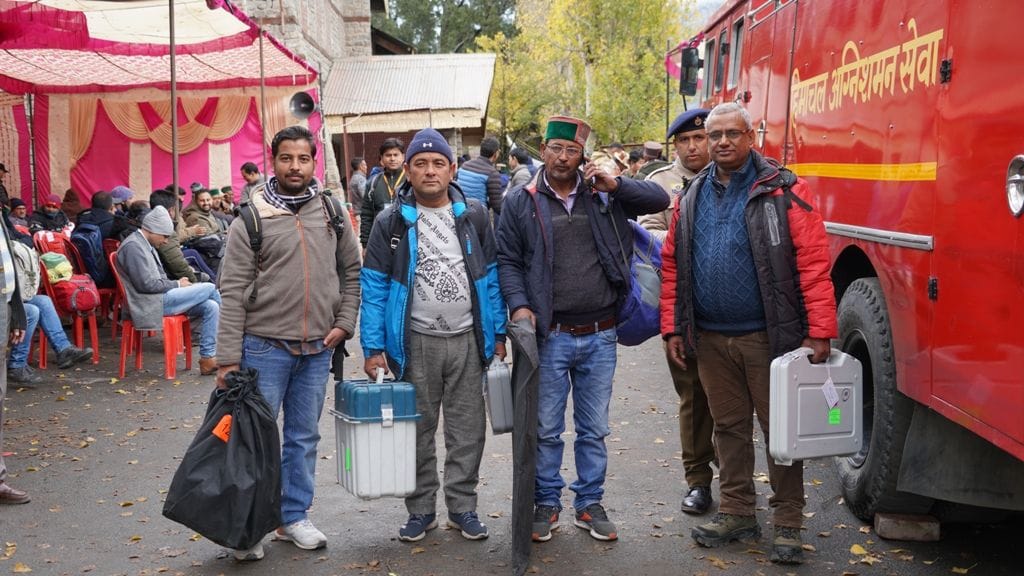 poling parties going to elction from kinnaur