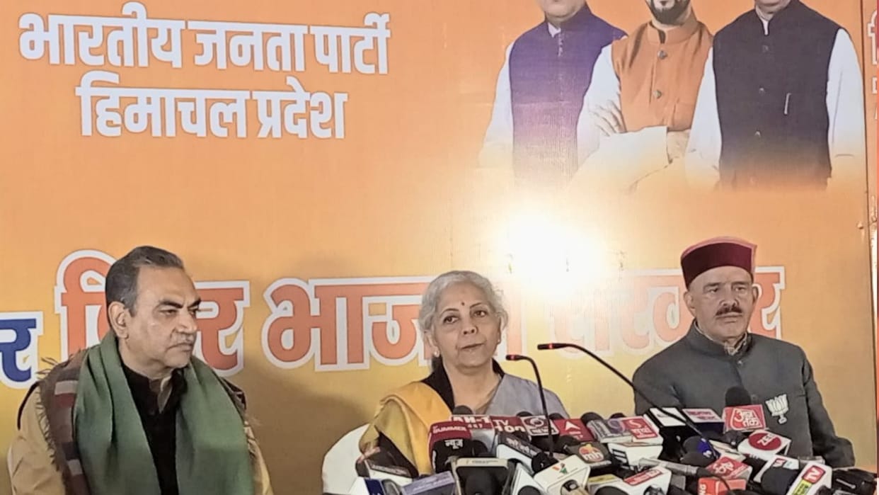 himachal election 2022, Union Finance Minister Nirmal Sitharaman statement in shimla today