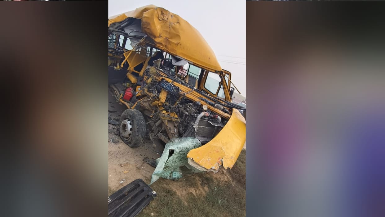 Shamli Road Accident School bus blown up due to truck collision in fog