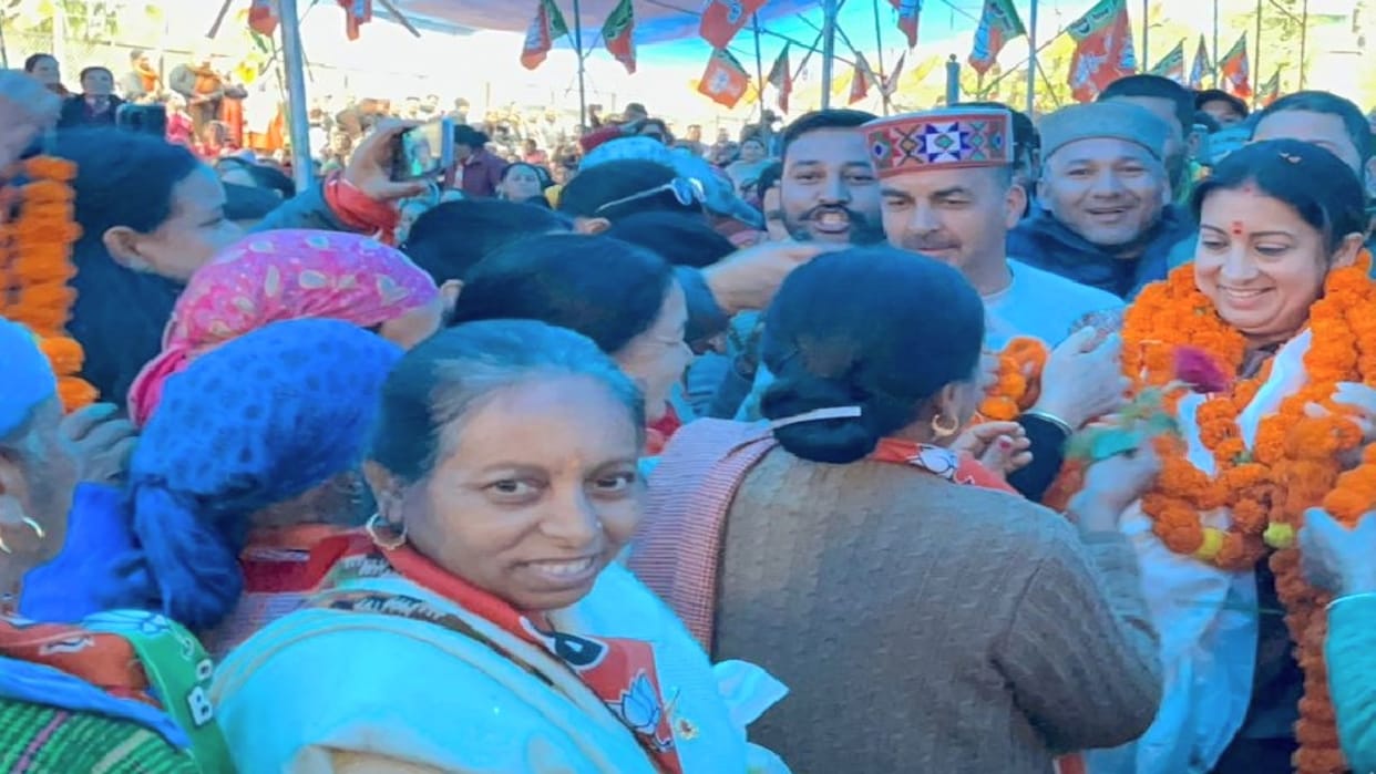 himachal election 2022, Union Minister Smriti Irani statement in manali himachal today