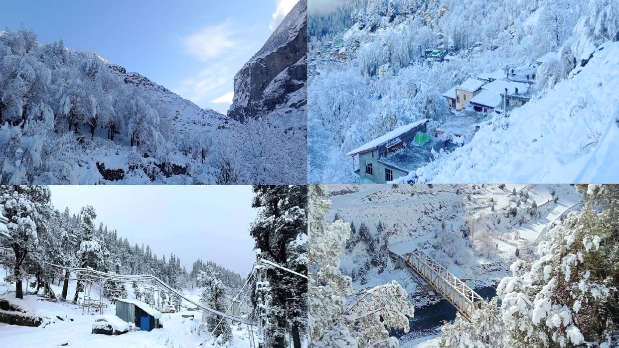 Himachal Weather, First snowfall of the season in residential areas of Lahaul, state in the grip of cold