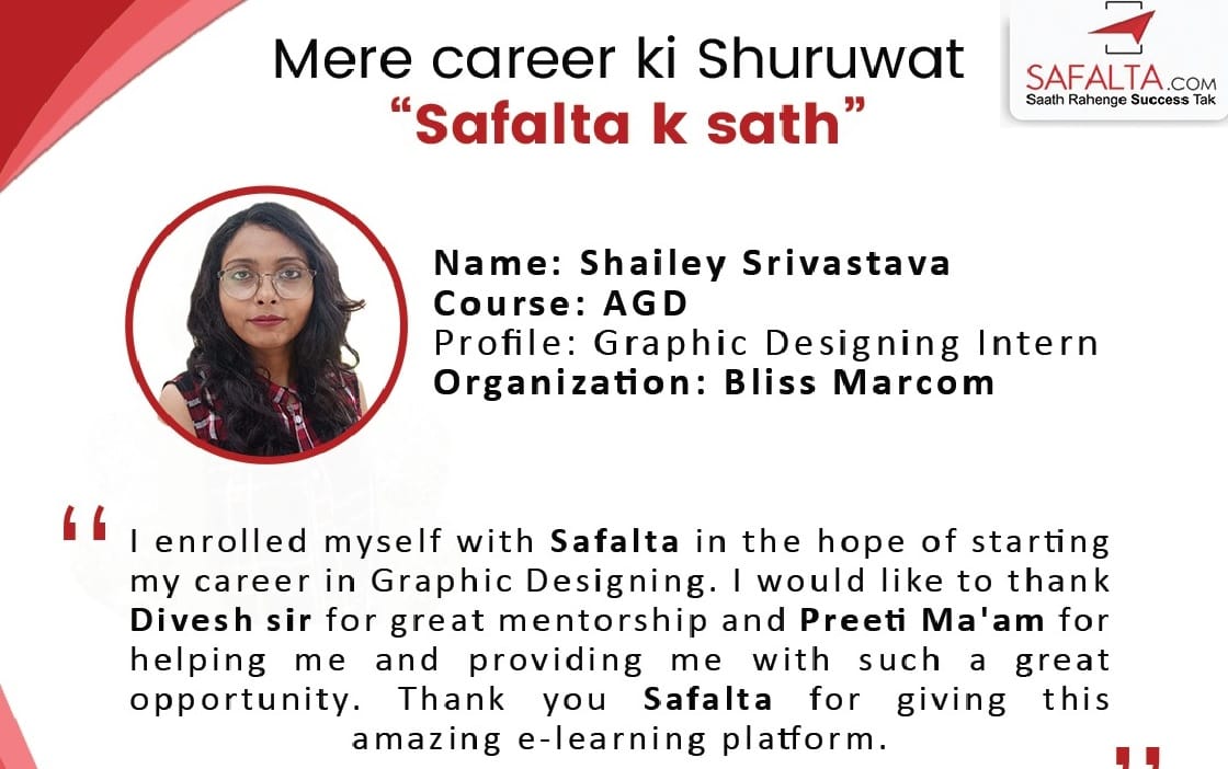 Graphic Designing: B.Sc. Did not get job after 3 years, success course got job in Bliss Morcom-safalta
