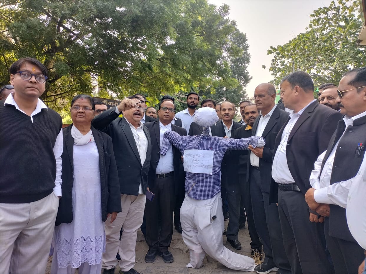Advocates protested against police.