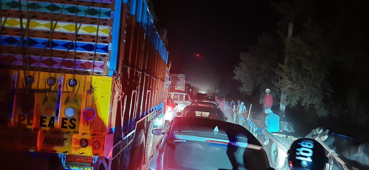 Panipat-Khatima Highway was jammed for two and a half hours in Titawi