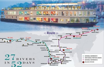 Ganga Vilas Cruise with 32 Swiss guests will reach varanasi on 8th PM Modi will flag off on 13th january