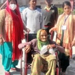 110 वर्षीय बुजुर्ग महिला।