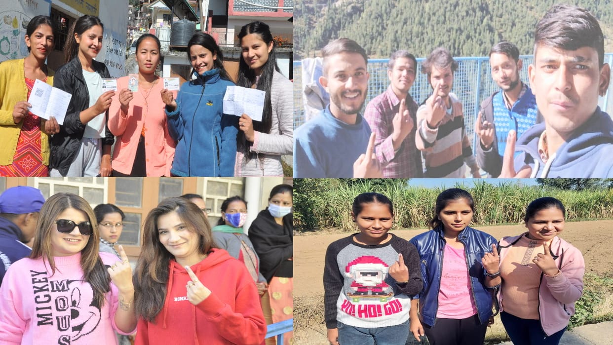 himachal election 2022, First Time Voter in himachal election showed enthusiasm in voting, also took selfies,
