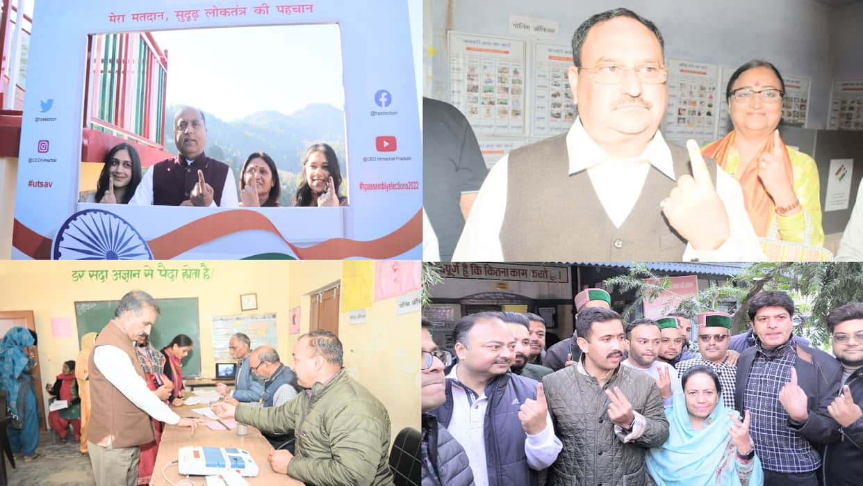 himachal election  2022 hp vidhan sabha chunav, BJP Leaders Including President JP Nadda, CM Jairam Photos