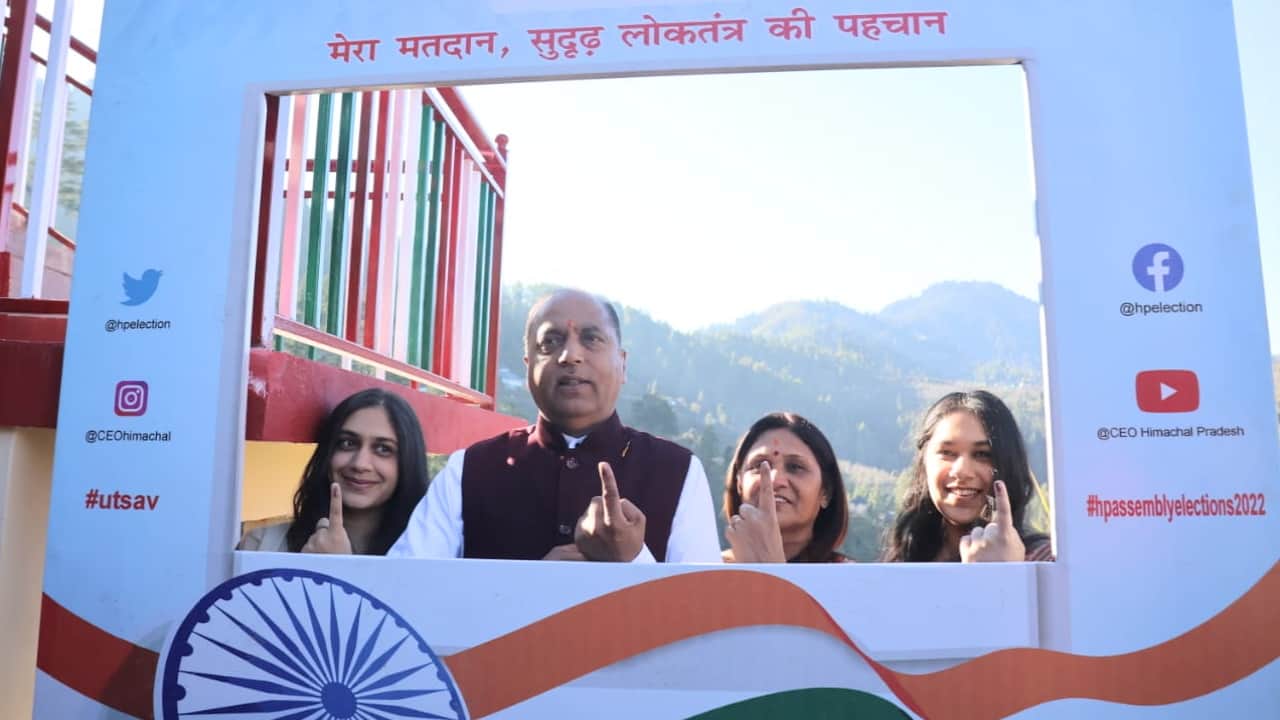 himachal election  2022 hp vidhan sabha chunav, BJP Leaders Including President JP Nadda, CM Jairam Photos