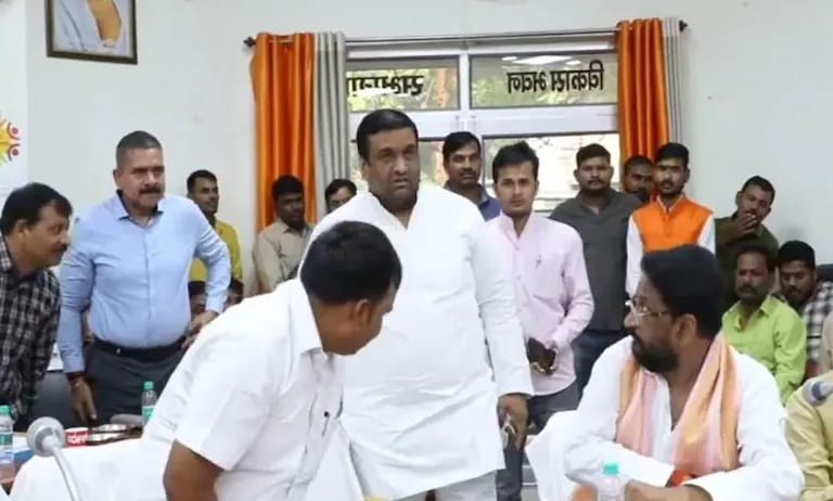 MLA Anil Singh was upset over the officers not standing from the chair