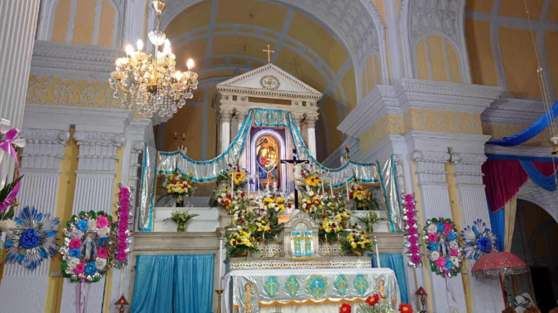 Historic Sardhana Church bathed in colorful lights, special prayers begin