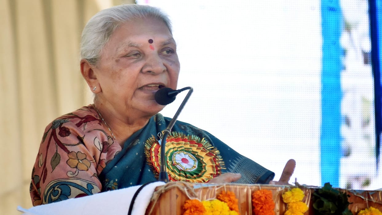 UP Governor Anandiben Patel in Hathras on March 4