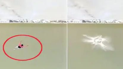 Ghazipur: मोबाइल पर बात करते हुए युवक ने उफनाई गंगा में लगाई छलांग, मां और पत्नी को कूदने से लोगों ने रोका young man jumped into Ganga While talking on mobile from ramkarn setu ghazipur