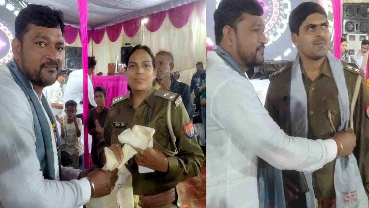 Kanpur: Photo of two policeman with criminal Sandeep Pal goes viral