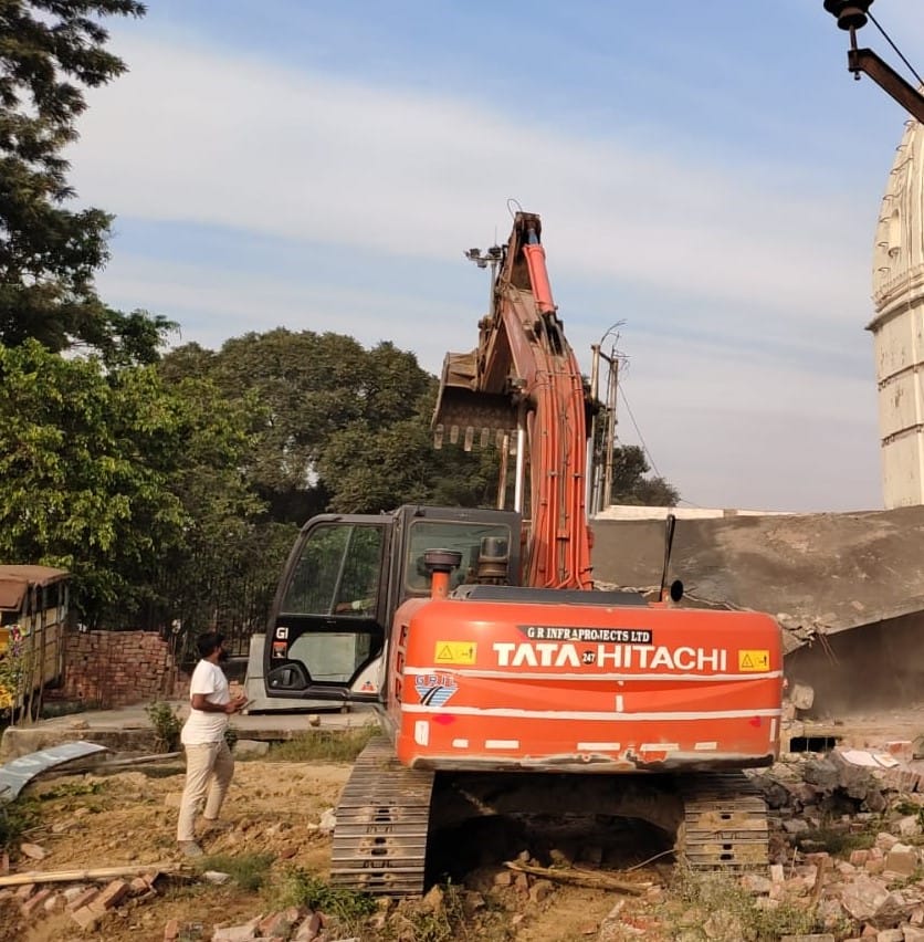 Demolished the religious place coming in the JD of the highway