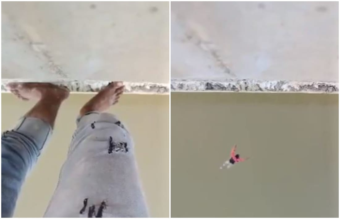 Young man jumps into Ganga taking girlfriend name after makes video himself