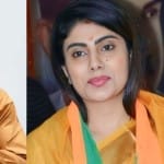रवींद्र जड़ेजा और उत्तर जामनगर से भाजपा प्रत्याशी उनकी पत्नी रिवाबा