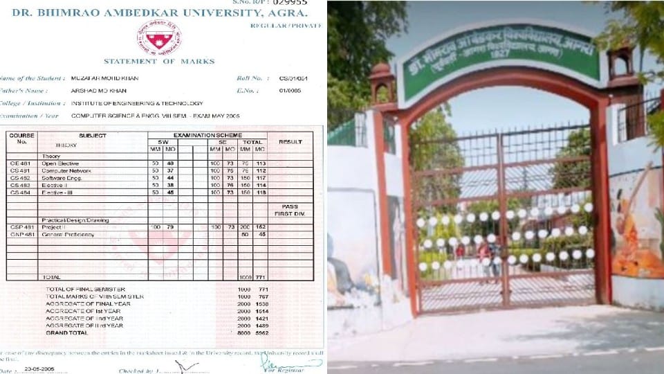 fake mark sheet and degree of BTech and BCA in the name of Dr. Bhimrao Ambedkar University Agra