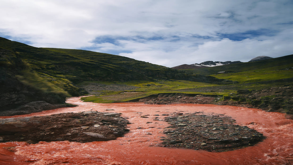 mysterious red river in peru amazes red river video goes viral on social media