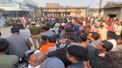 former gram pradhan of ballia was murdered by slitting his throat the force of several police station reached