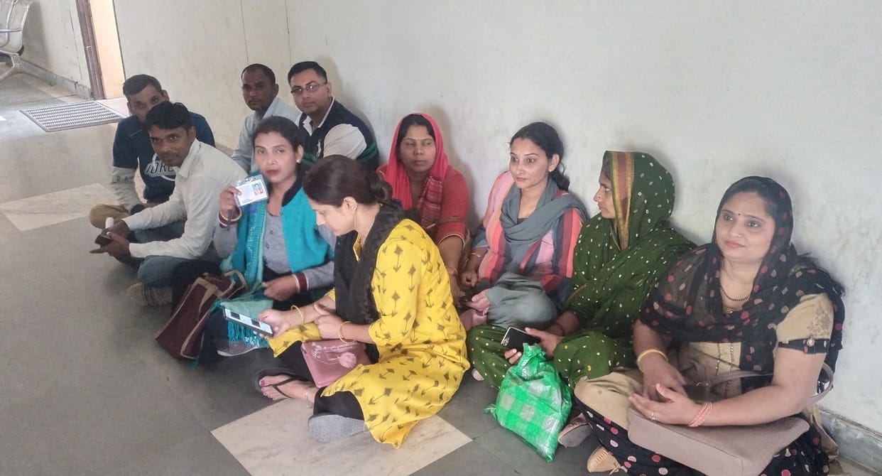 The youth staged a sit-in protest against non-attendance at work