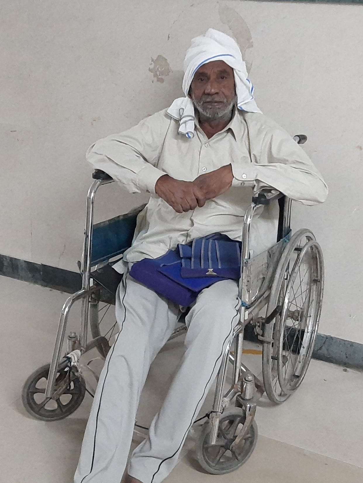 Five wheelchairs kept for disabled and elderly patients in Civil Hospital's OPD