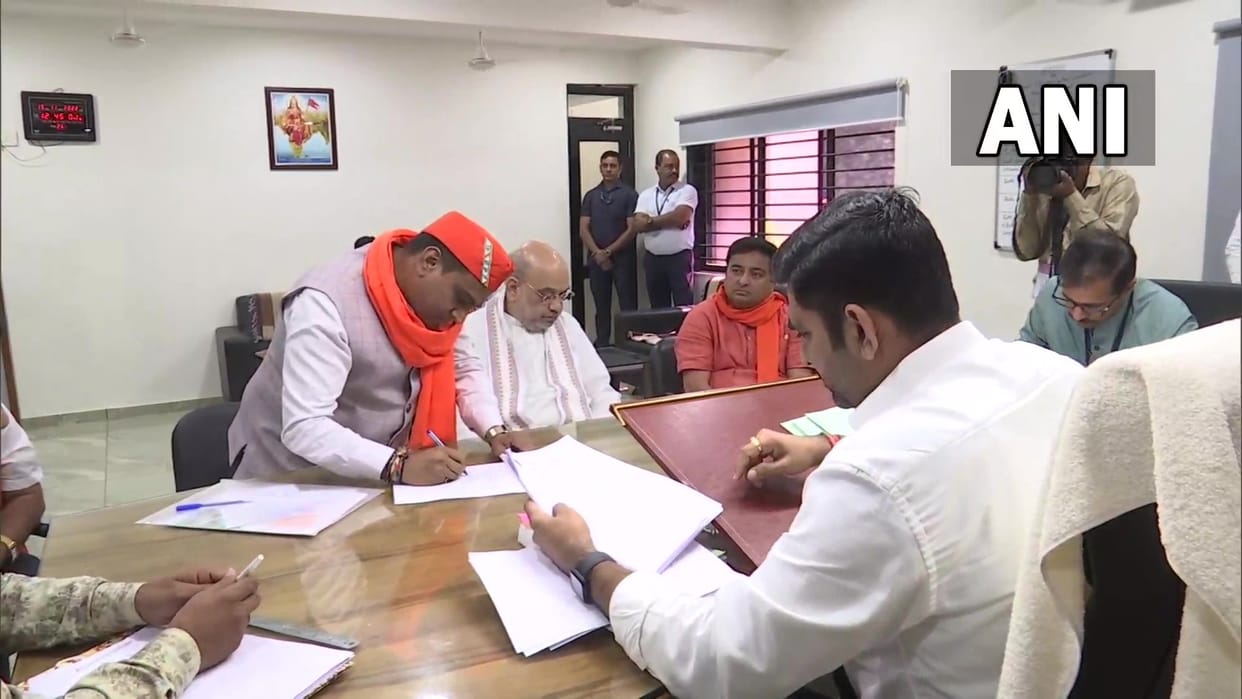 Gujarat Assembly Election 2022, Union Home Minister Amit Shah accompanies Sanand constituency candidate Kanu P