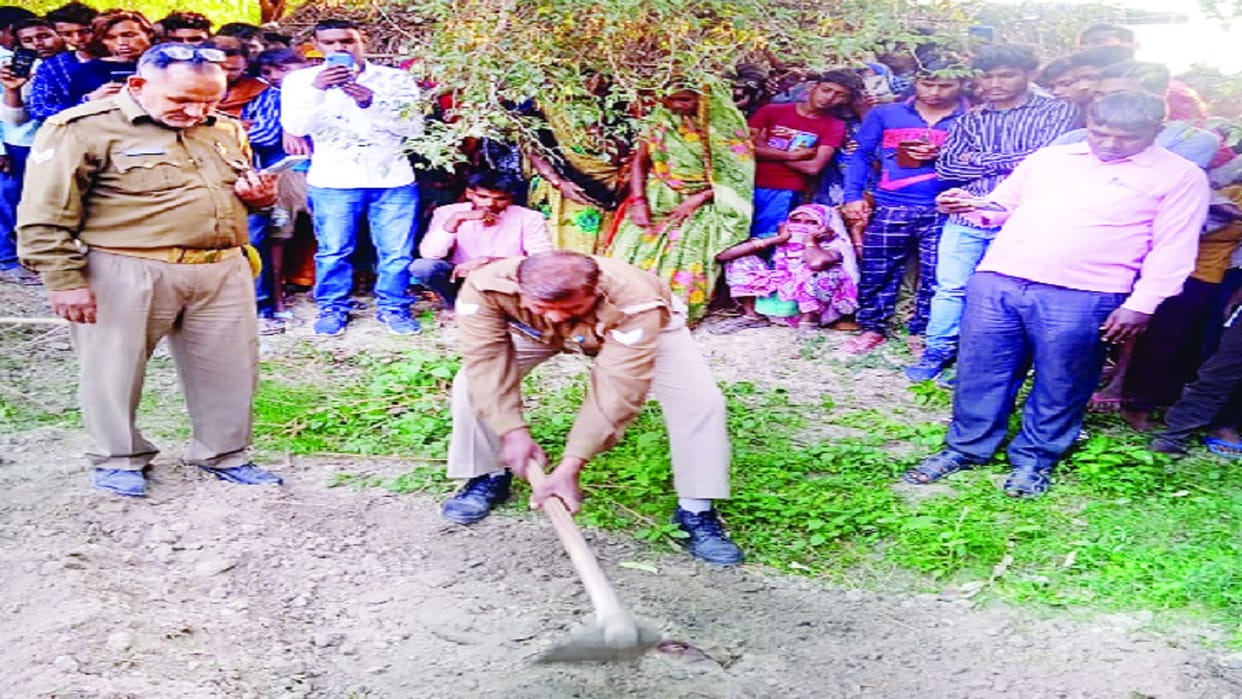 After killing the wife, the dead body was buried in the field