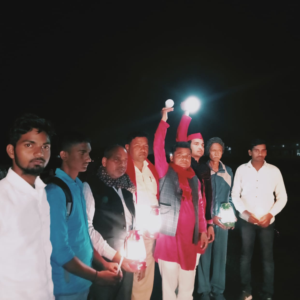 Demonstration with candle for light on flyover