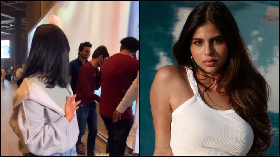 shahrukh khan daughter suhana spotted at airport some boys followed her watch video