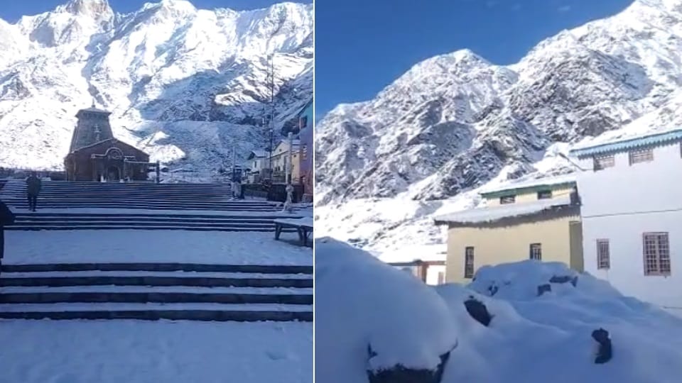 Uttarakhand weather: Heavy Snow Covered Kedarnath dham valley see amazing Photos