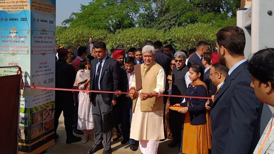 Jammu Five day Kisan Mela begins at Shere Kashmir University LG Manoj Sinha inaugurated skaust jammu