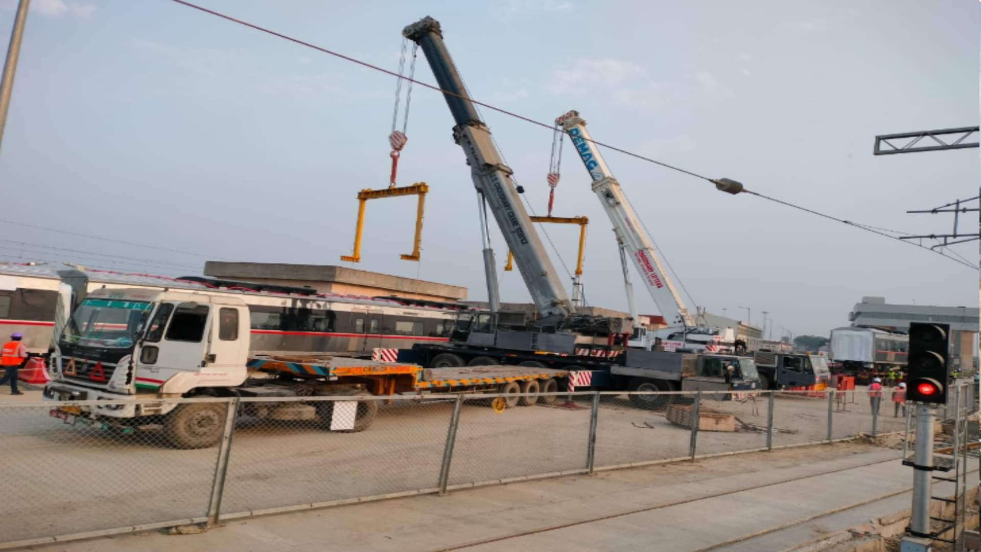 Ghaziabad Rapid Rail Preparations for trial run fast fourth trainset reached Duhai depot