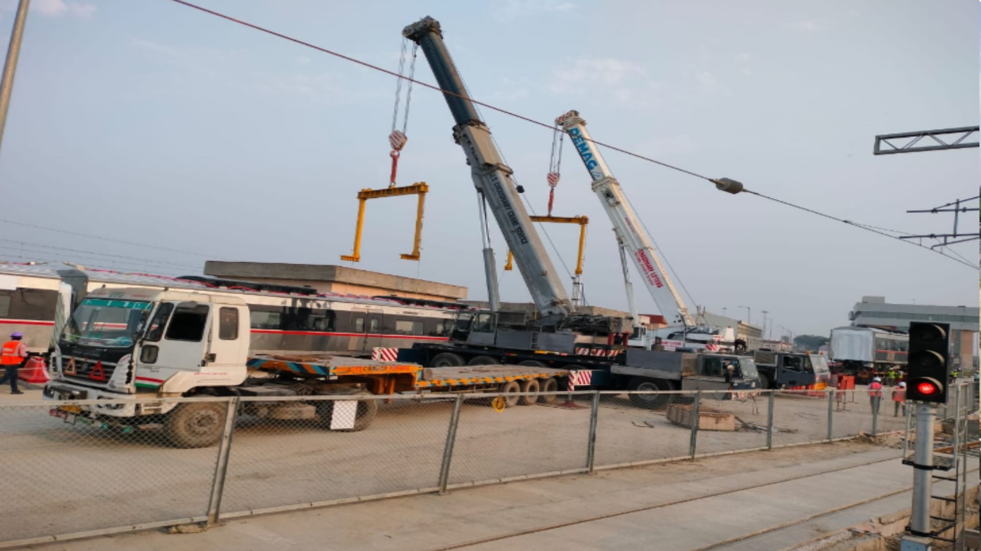 Ghaziabad Rapid Rail Preparations for trial run fast fourth trainset reached Duhai depot
