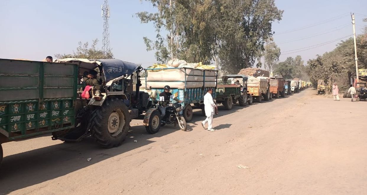 After two days, the arrival of paddy increased in the open market, there was a jam
