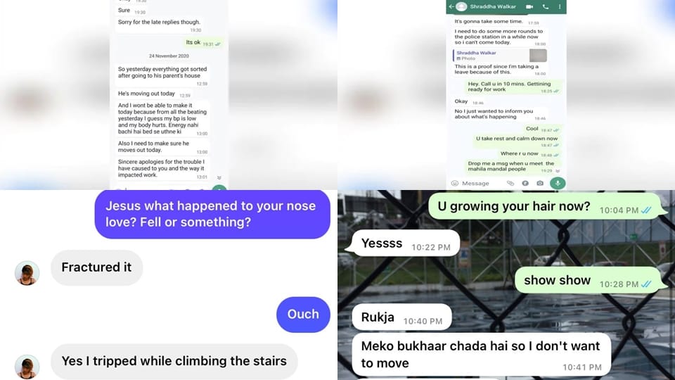 shraddha walker whatsapp chats in hindi aftab poonawala beaten up her