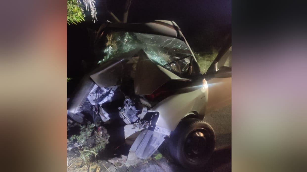 Car collided with culvert in Bijnor driver died in painful accident