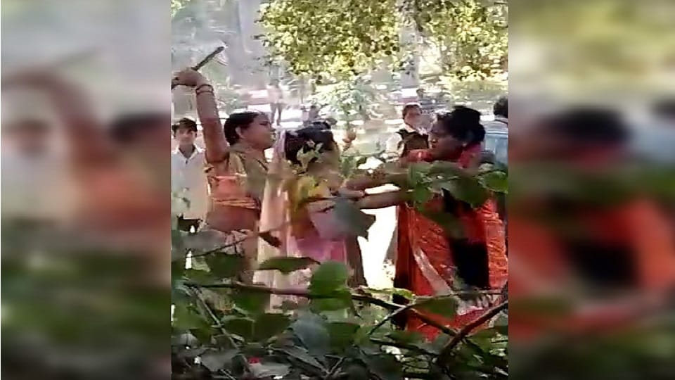 Mother and wife beat up a woman sitting with her husband in Lalitpur