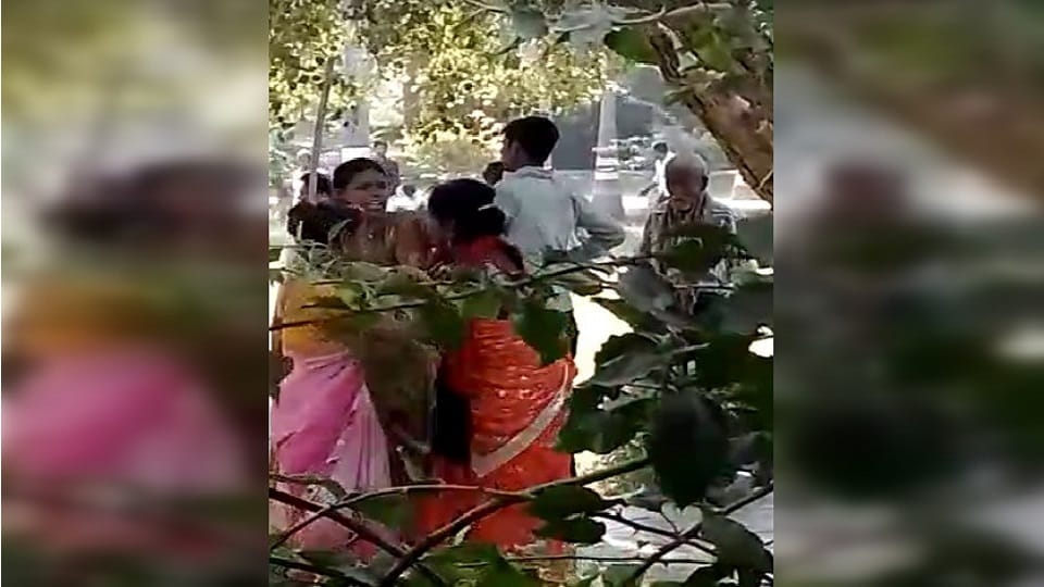 Mother and wife beat up a woman sitting with her husband in Lalitpur
