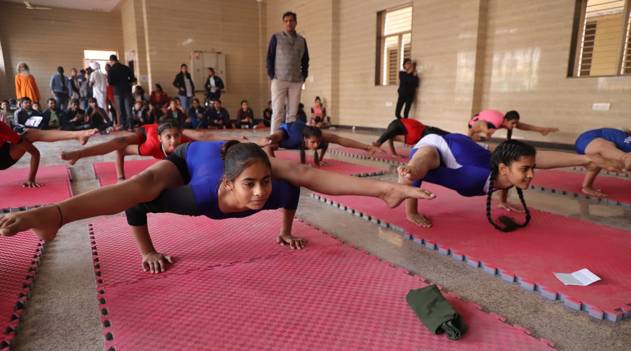 Today will be the final of the state level Yogasana competition