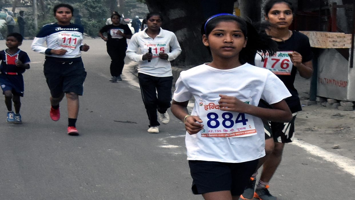Indira Marathon: brother ittle runner Kajal Nishad stopped