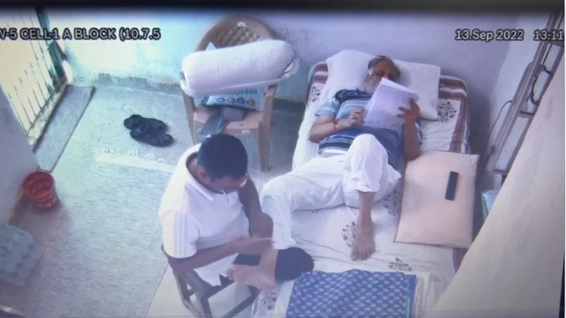 CCTV video emerges of jailed Delhi minister and AAP leader Satyendar Jain getting a massage inside Tihar jail