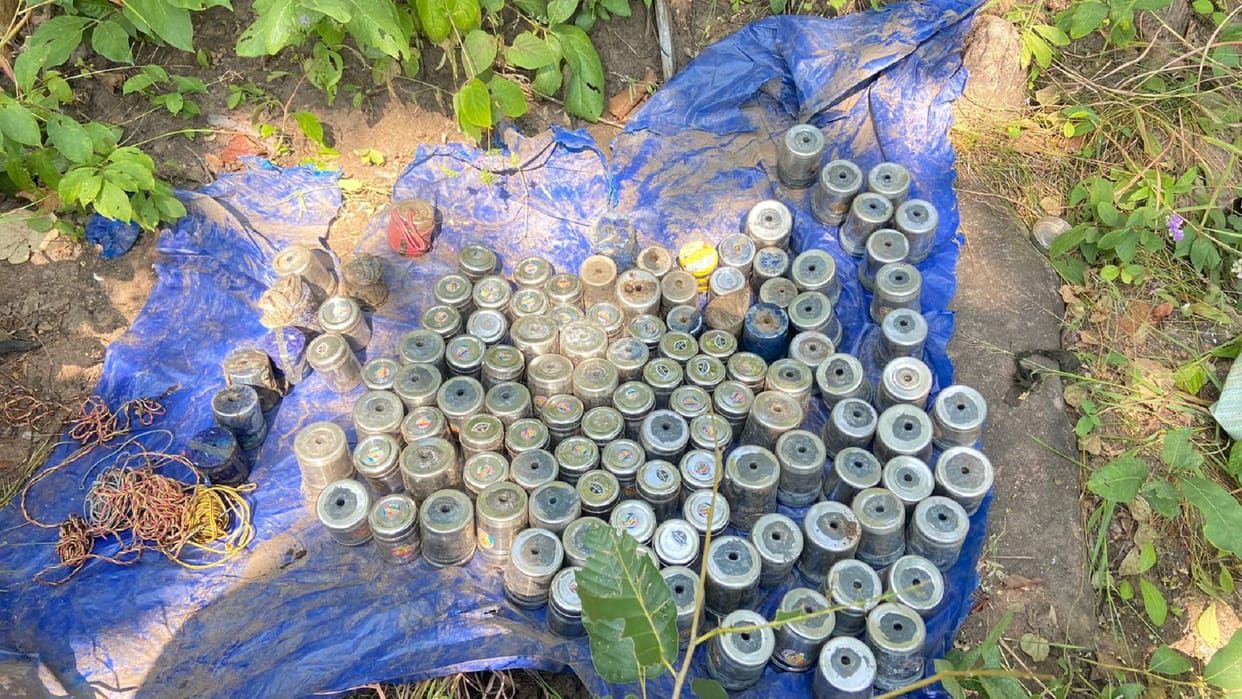 explosives hidden by naxalites recovered in chhattisgarh balrampur