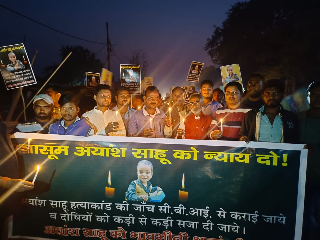 Banda: Candle march regarding the disclosure of Ayansh's death